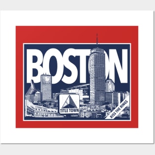 Boston Title Town Skyline Posters and Art